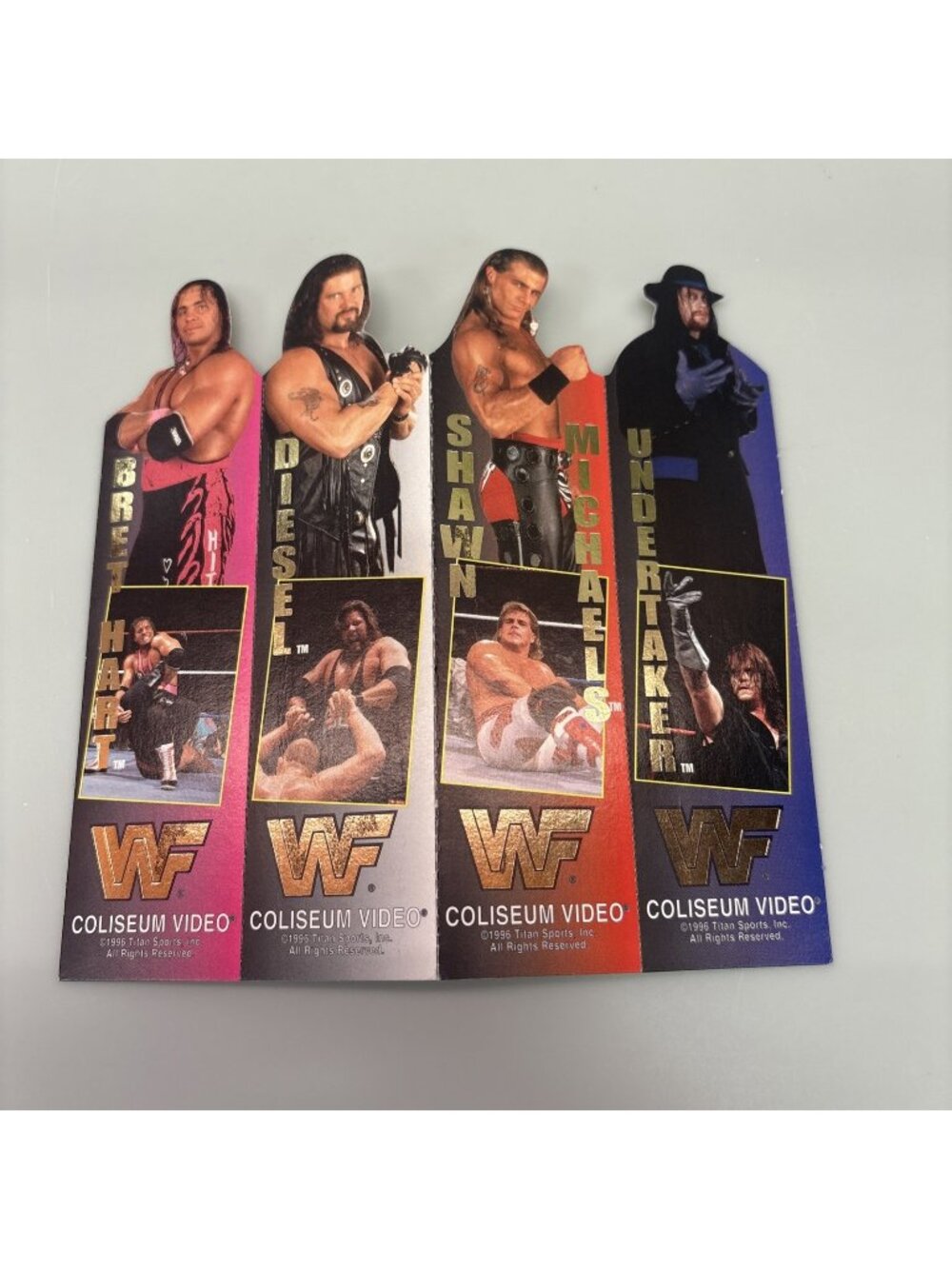 WWF COLISEUM BOOK MARKS Wrestling UNDERTAKER BRET HART DIESEL SHAWN MICHAELS WWE